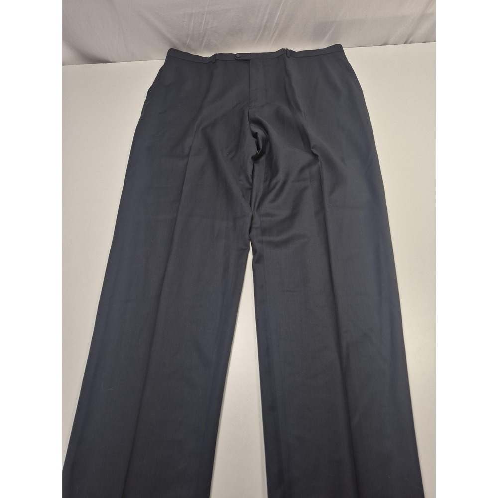 VTG Zanieri Dress Pants Mens 46x36 Blue Super 100s Wool Flat Front Italy NWT
